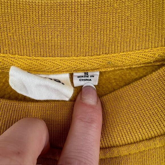 Vans Off The Wall Crewneck Sweatshirt Womens S Mustard Yellow Skater Girl - Picture 3 of 8